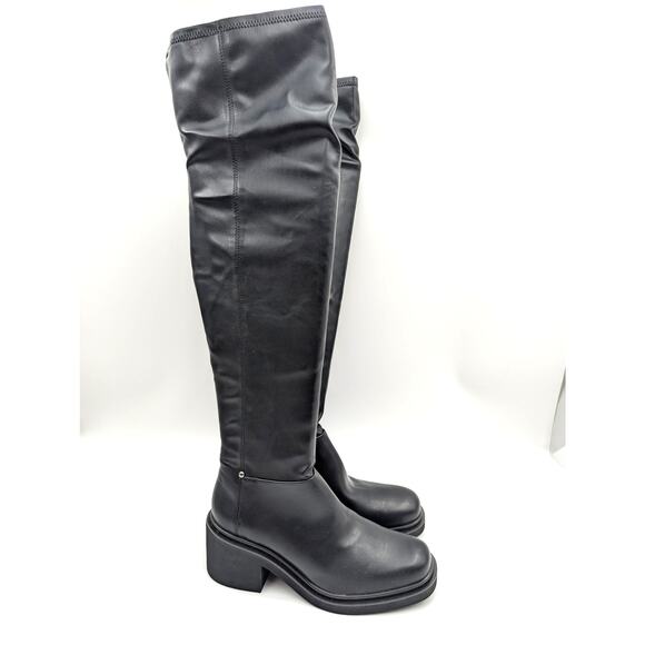 Franco Sarto Kelly Over-The-Knee Boots Round Toe Women's Black Size US9.5 EU40.5 - Picture 3 of 15